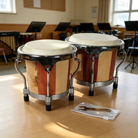 Wholesale Natural Light Wood Bongo Drum Set, Sheepskin Head Hand Percussion Custom Logo for Music Teaching & Performance