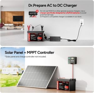 <strong>DR</strong>.PREPARE DBT12100LFP-S48 12V 100Ah LiFePO4 Solid State Battery 31 <strong>Cells</strong> BMS 1280Wh Deep Cycle Energy Storage Solar Pack 22 Lbs - Product Image 6