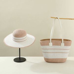 Wholesale Women Straw <b>Hat</b> and Shoulder <b>Bag</b> Set Beach Cap Wide Brim Summer Sun <b>Hat</b> and Tote <b>Bag</b> - Product Image 2