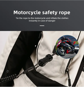 سترة سباق واقية معتمدة من CE، جاكيت دراجة نارية بمقاسات كبيرة مقاوم للرياح مع وسادة هوائية، ملابس دراجات نارية بشعار خلفي مخصص - Product Image 4