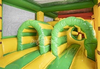Parcours d'obstacles gonflable modulaire commercial pour enfants et adultes, idéal pour événements scolaires en extérieur, location de château gonflable et mur d'escalade