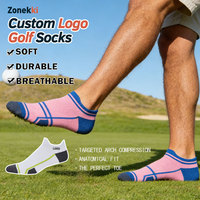 Chaussettes de golf personnalisées ZONEKKI pour équipe, chaussettes de sport à contrôle d'humidité, chaussettes de golf à cheville ventilées en maille pour hommes, idéales pour les pieds transpirants