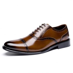 Mocasines Oxford Formales de Cuero Genuino Hechos a Mano para Hombre, con Punta Cuadrada, Transpirables, Antideslizantes, Ligeros, Estilo Italiano - Product Image 5