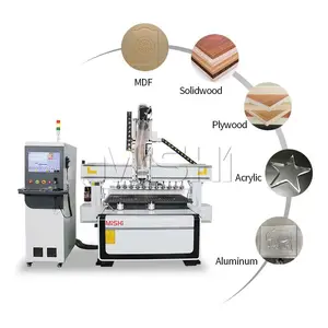 MISHI verimli 3d cnc router makine reklam için 1325 ahşap mdf akrilik pvc mobilya yapma cnc router atc