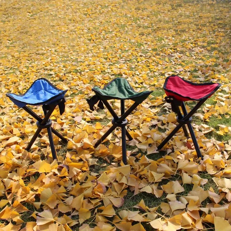 Cadeira dobrável portátil para lazer ao ar livre, banco de três patas, acampamento, piquenique, atividades ao ar livre, acessórios de pesca