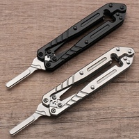 Couteau pliant multifonction transfrontalier, couteau à fruits en acier inoxydable, couteau de survie portable pour le camping, mini couteau porte-clés