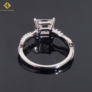 Wholesale 2CT VVS Princess Cut Moissanite Gold Plated Invisible Setting GRA Certified 925 Sterling Silver Rings - Product Image 2