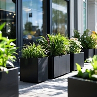 Paravent de jardin extérieur minimaliste classique en aluminium pulvérisé découpé au laser, avec jardinière intégrée, fabrication OEM/ODM