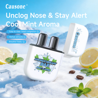 Inhalateur nasal à double orifice avec recharges, bâtonnet d'aromathérapie rechargeable et réutilisable, booster d'énergie, anti-somnolence, clarté mentale, OEM