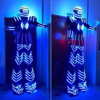 Fournitures d'usine OEM ODM : Costume de marcheur sur échasses robot LED RGB lumineux pour femmes, pour fêtes, spectacles de scène, publicité commerciale et présentoirs