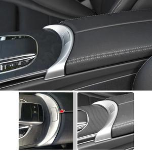 Boîte de rangement d'accoudoir arrière Mercedes-Benz Classe C W205, interrupteur en fibre de carbone ABS, numéro de pièce A2056803407, applicable - Product Image 2