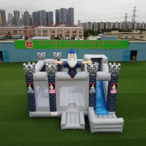 T2-346 Princess theme combo inflatable castle bounce house with slide