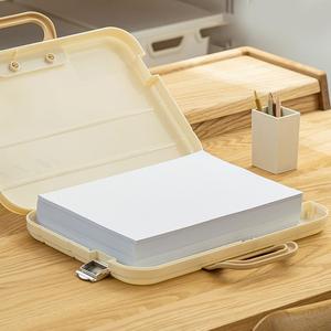 Transparent Plastic <b>File</b> Box <b>File</b> <b>Storage</b> Box Desktop <b>Storage</b> Portable Data Box Student Office Supplies Document Data Box - Product Image 6