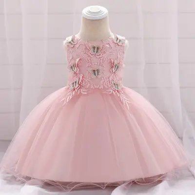 2020 बच्चे forcks तितली कढ़ाई राजकुमारी लड़की कपास बच्चे पोशाक जन्मदिन पोशाक बच्चों के कपड़े
