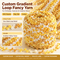 Fil bouclé teint en masse jaune, fil fantaisie à boucles, fil à âme haute ténacité, couleurs personnalisées pour tricotage à la machine de pulls