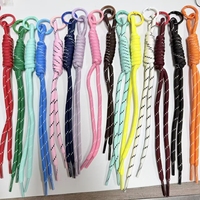 Cordon porte-clés en nylon tressé macramé noué, cordon en paracorde tissé à la main avec anneau en O à ressort pour téléphone, porte-clés, breloque de sac