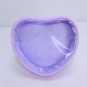 Bolsa de Maquillaje Ligera de PVC Ecológica para Mujer, con Estampado de Corazones, Impermeable, con Cierre, Organizador Transparente Personalizado - Product Image 3