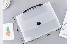 Wholesale Custom Portable <b>Document</b> Bag Pp Plastic File White Transparent Data Storage Box for Business or School - Product Image 2