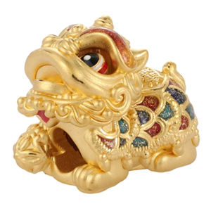 Brazalete de Lujo con Cuentas de León en Oro Sólido de 24K, Estilo Chino, Accesorios y Componentes de Joyería al por Mayor - Product Image 1