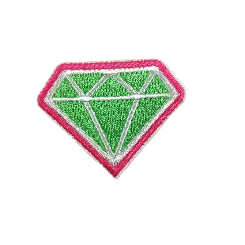 Parche bordado personalizado de alta densidad, logotipo de marca de lujo, insignias personalizadas, diamantes de imitación