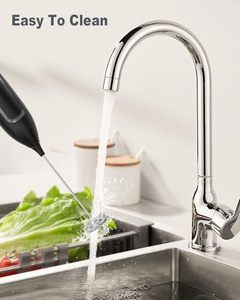 Mousseur à lait électrique portatif à piles, batteur à mousse, mélangeur de boissons avec <span class=keywords><strong>fouet</strong></span> en acier inoxydable pour café et mousse de lait - Product Image 5