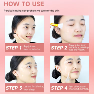 <span class=keywords><strong>Masque</strong></span> de nuit au collagène pour le <span class=keywords><strong>visage</strong></span>, nourrissant, éclaircissant, raffermissant, sans parabènes, à base de plantes biologiques - Product Image 4