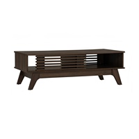 Table basse rectangulaire minimaliste en noyer finition FLORO, profil bas, élégante, pour la décoration contemporaine du salon