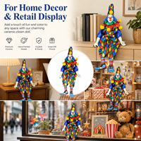 Großhandel Vintage Maßgefertigte Keramik-Clown-Puppe Harlekin Narren-Kunstfigur für Abschluss- und Ostergeschenke - Mengenverkauf für Geschenkeläden
