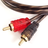 Premium 2 prise RCA/2 prise RCA M/M 1M câble Audio de voiture plaqué or PVC veste connecteur stéréo 1080p tresse paire torsadée Stock