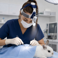LED-Chirurgische Stirnlampe mit Hohem CRI Gleichmäßiger Lichtpunkt für Hunde Katzen Kleintiere Tierklinik-Gebrauch
