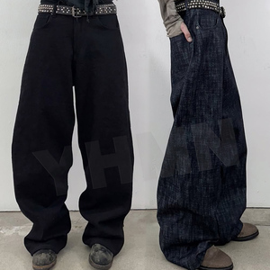 Produttore personalizzato 2 pezzi pesi massimi abbinati abiti <span class=keywords><strong>oversize</strong></span> giapponese giacca di Jeans e pantaloni larghi Set di Jeans da uomo - Product Image 2
