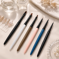 Nouvel ensemble professionnel de 5 pinceaux pour nail art 2026, manche mat, logo personnalisé, fournitures de manucure pour vernis gel