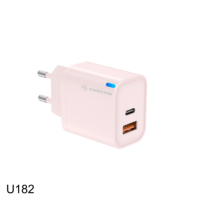 Adaptador de Pared USB-A+Tipo-C con Luz LED para Teléfonos Inteligentes y Bancos de Energía, Mini Adaptador Rápido para Móviles, con Certificación CE, Venta al Por Mayor