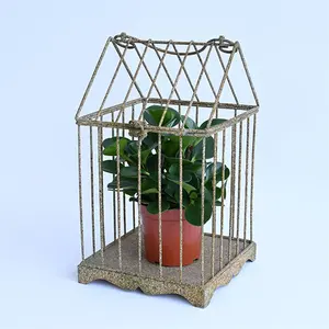 Traga Natureza Interior Único Home Decor Elegante Bird Cage Planter