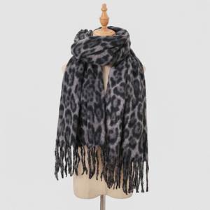 Wholesale Women's Winter New Fashion Long Leopard Print Thick 100% Polyester Scarf Shawl - Product Image 6