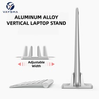 Support vertical pour ordinateur portable en aluminium à fente unique, réglable en largeur, organisateur de bureau peu encombrant pour la maison et le bureau