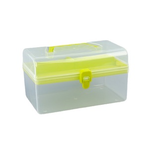 Transparent Plastic Tool Box Double Layer Nail Art Storage Organizer For Kids Rectangle 2.4L PP Material - Product Image 4