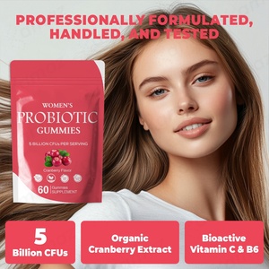 Aama OEM Hot Bán Hàng Phụ Nữ <span class=keywords><strong>Probiotic</strong></span> Gummies Nữ Tính Cân Bằng Bổ Sung Cho Mùi Khỏe Mạnh Với Cranberry Prebiotics Vegan 60 Đếm - Product Image 4