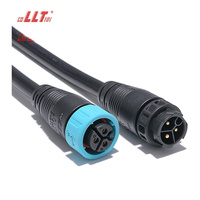 LLT M19 600V 20A 2 3 4 Pin Quick Lock Plastic Outdoor Power Wire Waterproof Cable Connector