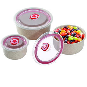 حاويات حفظ طعام - حاويات حفظ طعام - أطعمة/دونات/بغيلز بولات <span class=keywords><strong>3</strong></span> أحجام في طقم واحد حاويات طعام مستديرة علبة بينتو لحفظ الطعام - Product Image 2