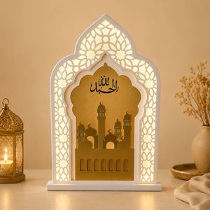 Decoración LED para Mesa de Ramadán Eid Mubarak, Arco Islámico, Luz de Mezquita, Luna Creciente, Decoración para Fiestas en Casa - Product Image 3