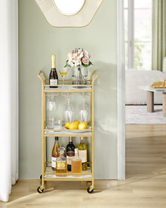 <span class=keywords><strong>VASAGLE</strong></span> Chariot <span class=keywords><strong>de</strong></span> service moderne avec porte-verres Roues et porte-bouteilles Chariot <span class=keywords><strong>de</strong></span> bar avec rangement - Product Image 3
