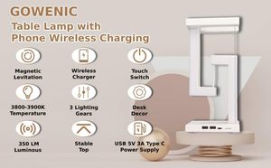 Gift Modern <b>Plug</b>-In LED Floating Ambient Fast Wireless Charging Touch Dimmable ABS Table Bedside Lamp Night <b>Light</b> - Product Image 5