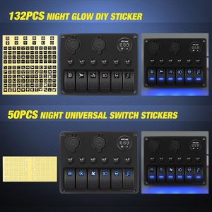 Bảng Công Tắc Bật Tắt 6 Gang 12-24V Chất Lượng Tốt Với Vôn Kế Ổ Cắm Bật Lửa Sạc <span class=keywords><strong>USB</strong></span> Kép Cho Xe Tải RV Thuyền - Product Image 6