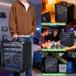 Mallette de transport portable en aluminium, <span class=keywords><strong>mini</strong></span>, verrouillable et antichoc pour jeux de table, miniatures, éléments de terrain, boîte à jouets - Product Image 6