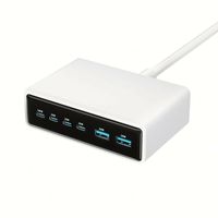 Station de charge USB C PD portable à 6 ports, compatibilité universelle, 200W, chargeur de bureau USB C, bloc de charge 100W PD