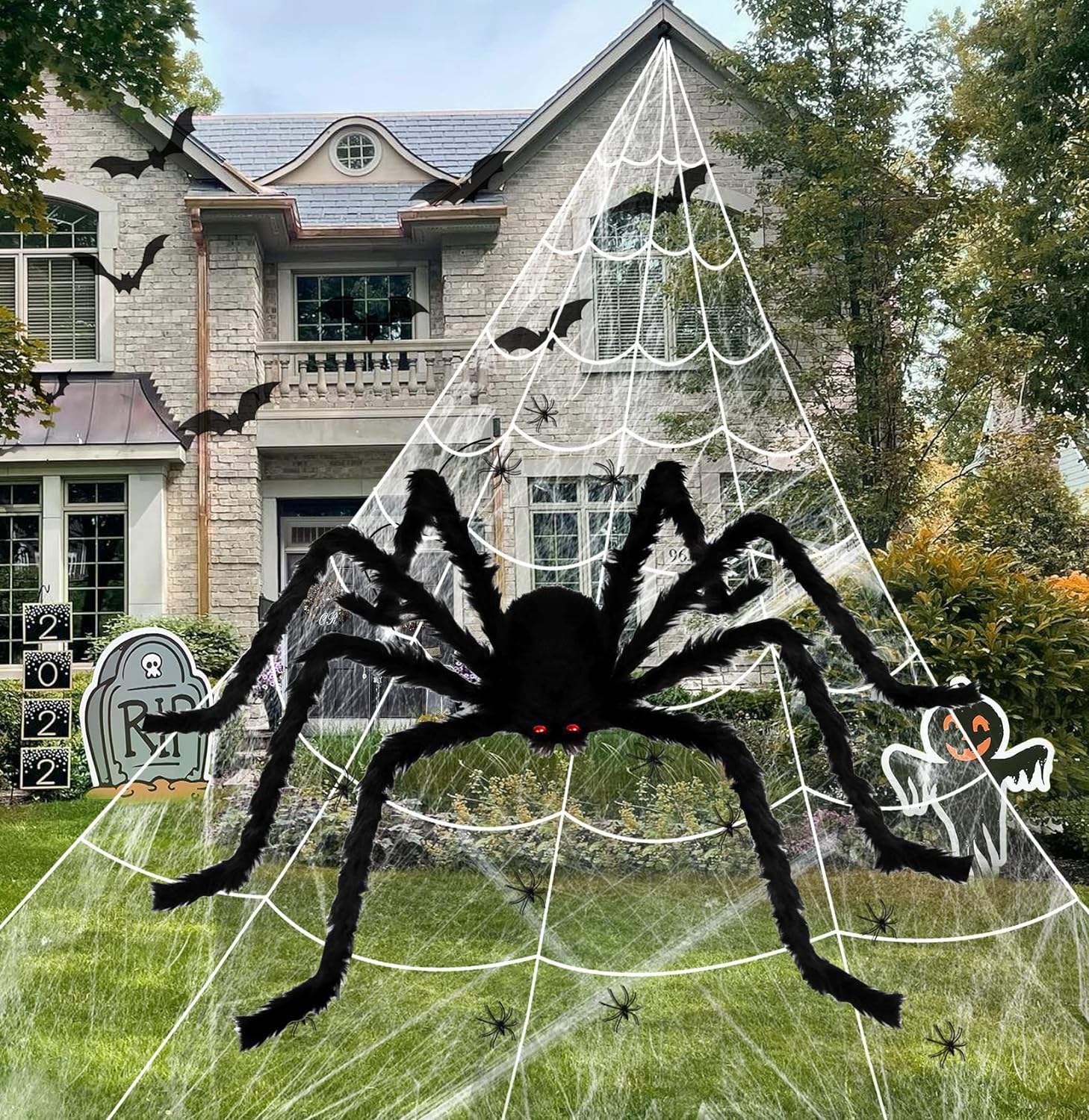 Halloween Spider Web 1000 Sqft Decorations,Super Stretch Cobwebs Halloween, image size:1458x1500