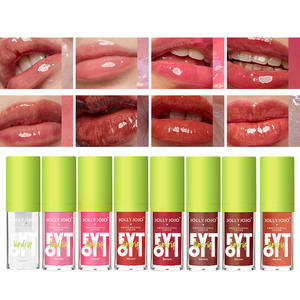 Lip Gloss Transparan Pink Cair Tahan Lama Melembapkan dengan Rasa Buah, Grosir Label Pribadi Kustom untuk Bibir Lebih Penuh - Product Image 1