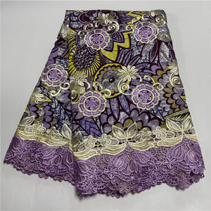 Gold Sand Grand Super African Wax Prints Tela 6 Yardas Cordón de guipur bordado de lujo de alta calidad - Product Image 4