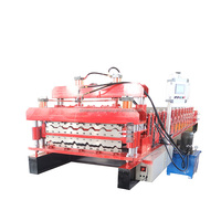 Nouvelle Conception de Machine à Fabriquer des Tuiles de Toiture à Double Couche, Machine de Formage de Rouleaux d'Acier Coloré avec Utilisation Facile